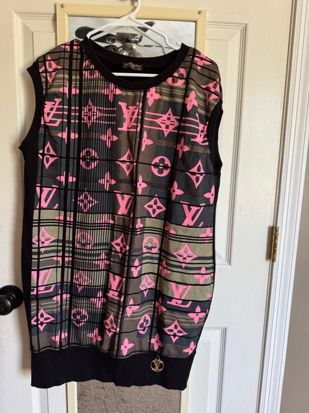 Louis Vuitton Pink Monogram Sleeveless t shirt dress
